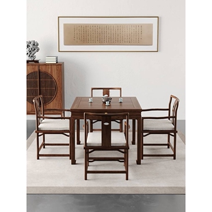 新中式禅意茶楼桌椅组合现代茶餐厅民宿八仙桌实木棋牌室茶馆桌椅