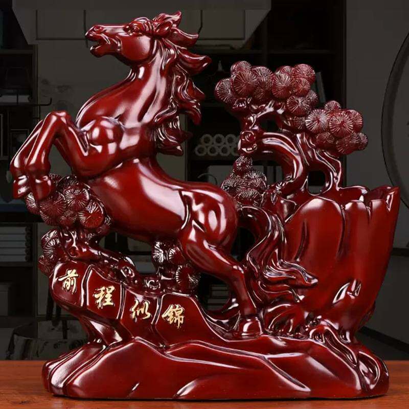 大展宏图笔筒摆件仿木老鹰工艺品老板办公室桌面摆设品书房装饰品