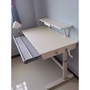 ftGo well大白桌实木儿童学习桌学生书桌家用写字桌可升降倾斜办