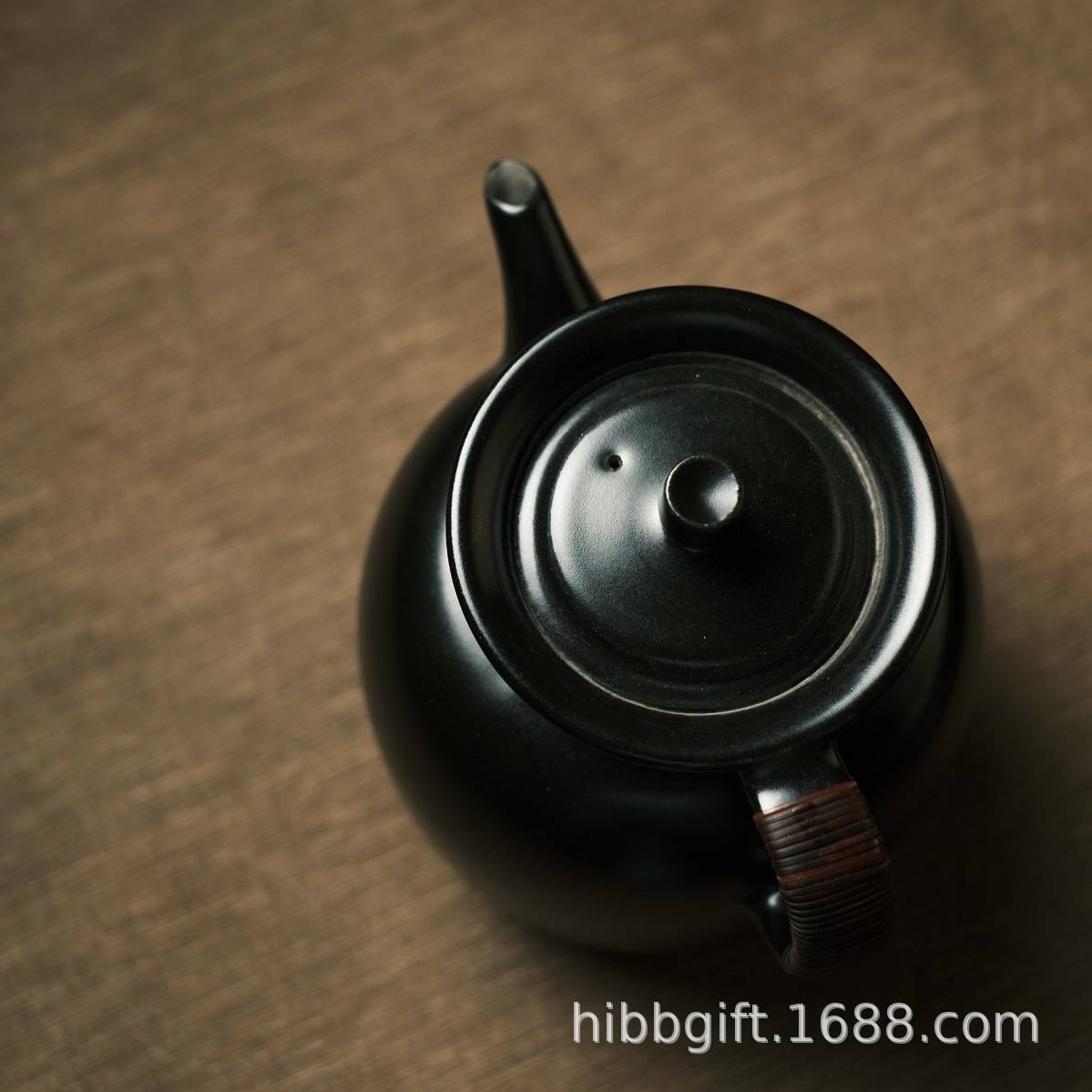 新品梵山堂陶壶玄黑壶系列露雨执壶煮水壶手工煮茶壶花口酒精炉