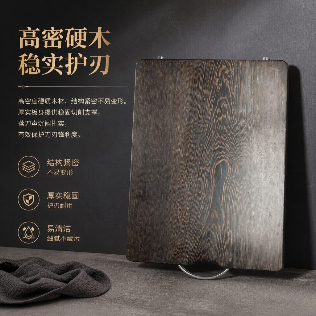 鸡翅木整木菜板防滑防霉加厚实耐用厨房家商用切肉菜砧板