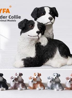 边境牧羊犬仿真狗模型可爱小边牧幼犬车载摆件工艺品