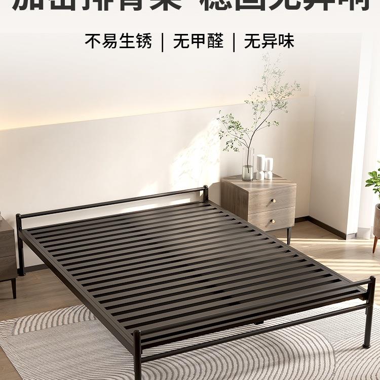 JW2340420固^家具无床床头铁脚艺床双人单人架子床悬浮高排骨架加