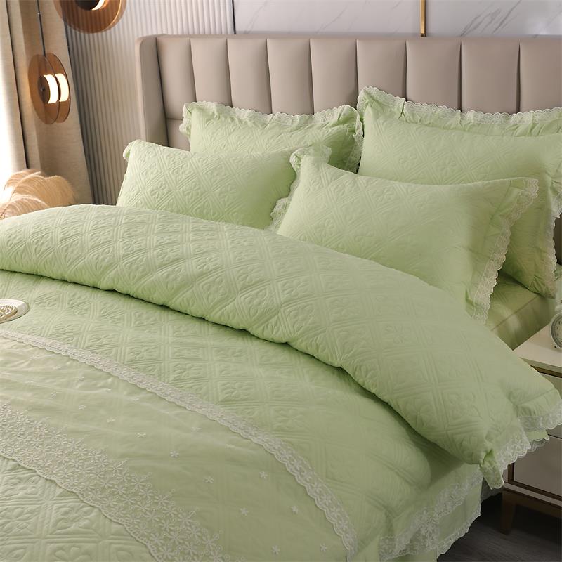 GZ6M2025新款FSMSS9全套夹棉床裙四件加床款厚被罩套100纯棉套床