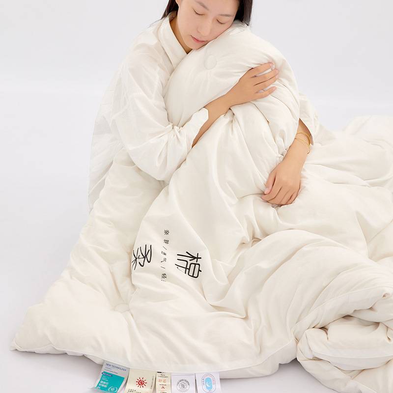 跨境棉柔纯色水洗棉加厚保暖羽丝棉双人春秋被学生宿舍单人冬被子