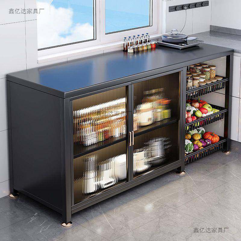 厨房置物架落地多层碗碟收纳柜多功能橱柜家用带门蔬菜篮子储物柜,厨房/烹饪用具,抹布架/厨房清洁收纳架,淘宝优惠券,粉丝福利购,淘宝优惠卷