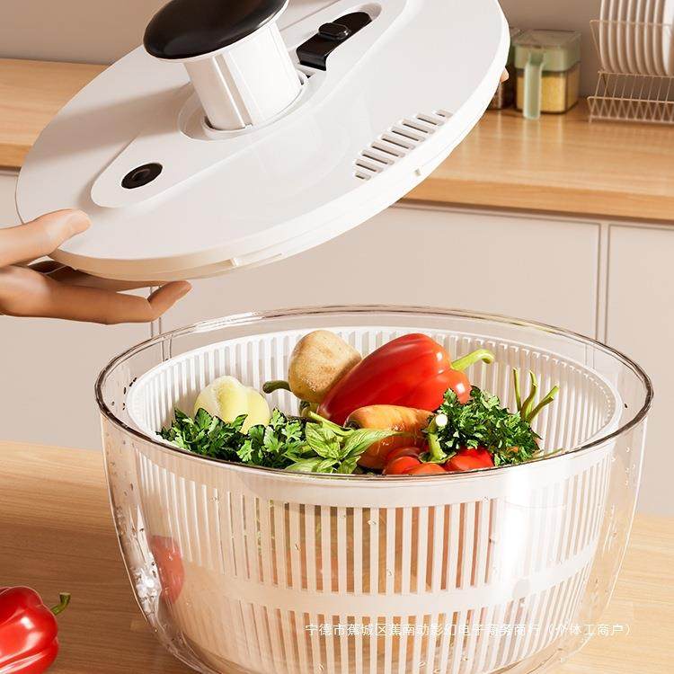 蔬菜脱水器家用手动沙拉甩干机果蔬甩水菜篮洗水果沥水日用餐厨饮