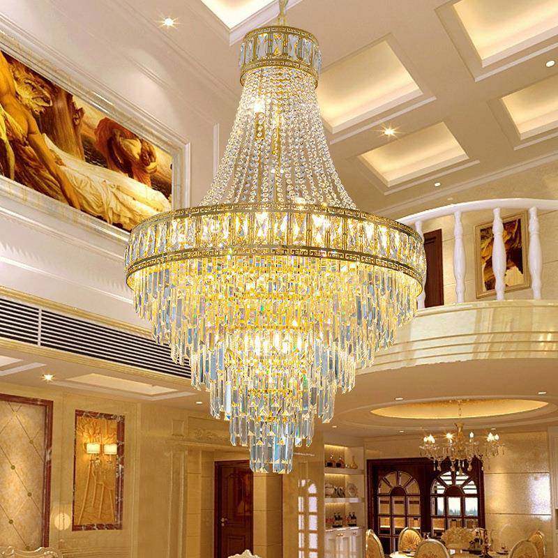 2025新款复式楼客厅大吊灯挑空中空轻奢水晶灯复式楼中楼别墅大厅,家装灯饰光源,智能吊灯,淘宝优惠券,粉丝福利购,淘宝优惠卷