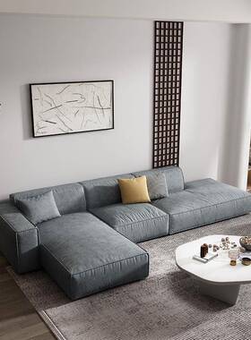 现代极简豆Y2001#腐块布艺沙发免磨砂轻奢中小户型客大洗厅布组合