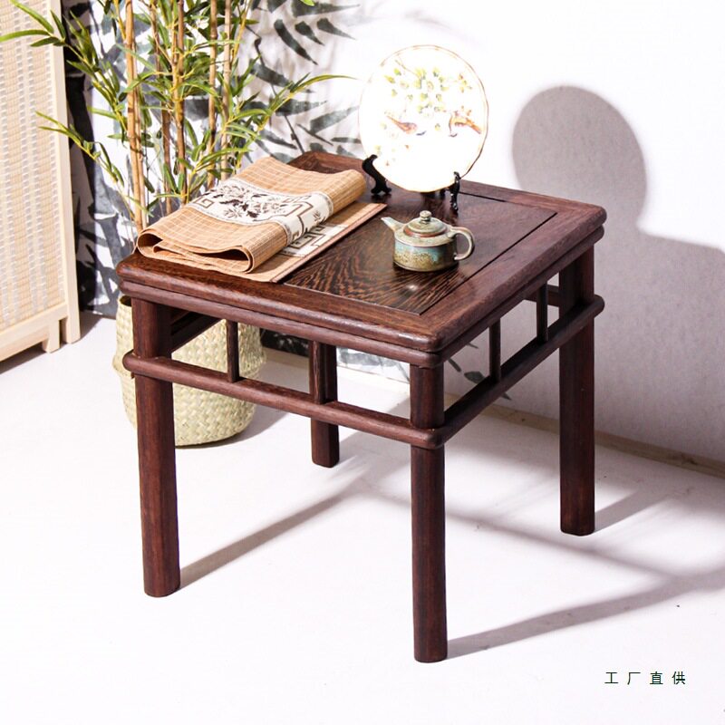 鸡翅木原木茶几餐桌抽屉收纳饭桌饭桌客厅沙发边桌中式小方桌