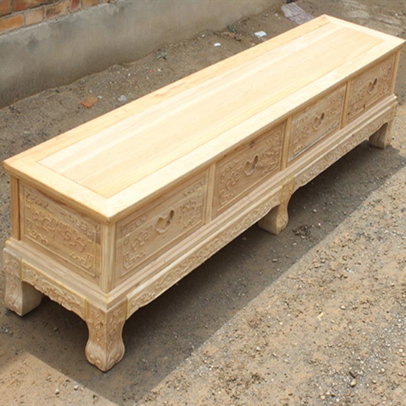 厂直北客方老榆木实木电视柜白胚坯白茬厅7538电视柜明清古典工家