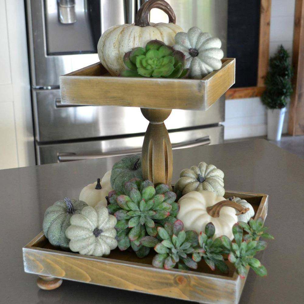 木质复古仿古双层方形托盘装饰整理厨房餐桌蛋糕架托盘,餐饮具,盘,淘宝优惠券,粉丝福利购,淘宝优惠卷