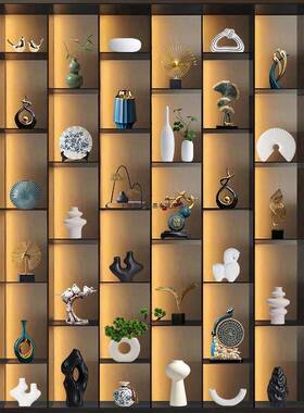 新中式摆件轻奢高档客厅酒柜家居装饰品创意电视柜办公室桌面摆设