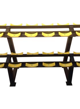 器材专业健身运动器材举重多功能黑色碳钢双层六组哑铃架