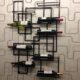 酒店葡萄酒架 创意家居铁艺酒架壁挂式 红酒架悬挂酒柜 酒吧吧台