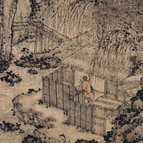 王蒙涤砚图微喷打印元四家山水画临摹绢布画稿传统山水画范本,家居饰品,国画,淘宝优惠券,粉丝福利购,淘宝优惠卷