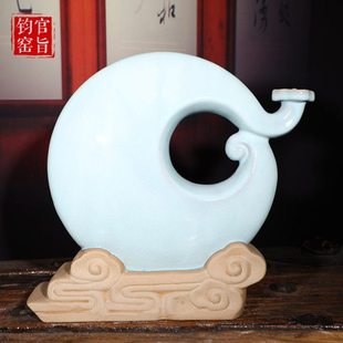 钧瓷摆件圆满如意家居玄关博古架办公室装饰品工艺陶瓷高档送礼品