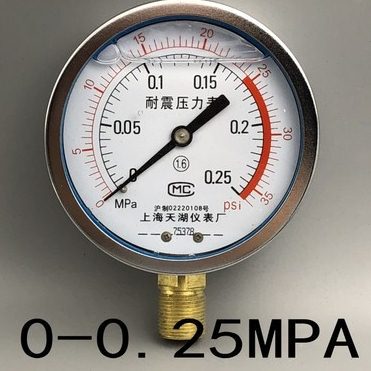 抗震 油压表 耐震压力表 YN-100 0.25MPA 35PSi YTN100