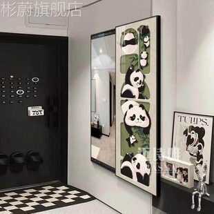 穿衣镜可玄推拉镜全 饰画壁挂式 网红隐藏式 推拉身镜奶油风卧室关装