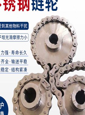 工业传动链轮304不锈钢08b双排双节距滚子轴承4分6分8分齿轮链轮