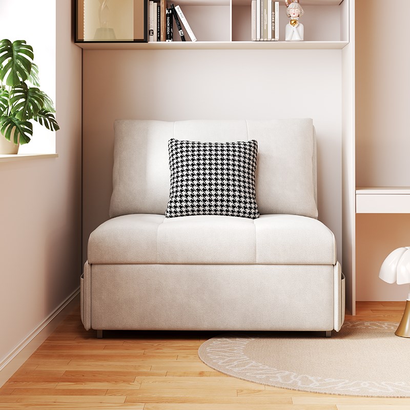 奶油沙发床两用小户型书房阳台网红F新款单双人无扶手多功能可折