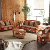 藤木世家藤沙发客厅沙发组合五件套藤竹实木沙发藤艺家具藤木家具