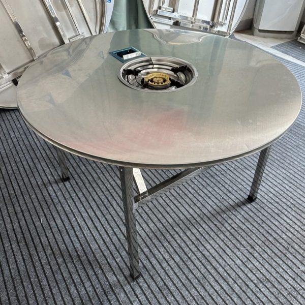 加厚全不锈钢火锅桌商用煤气炉韩式炉折叠餐桌然气炉圆桌,住宅家具,不锈钢/PVC餐桌,淘宝优惠券,粉丝福利购,淘宝优惠卷