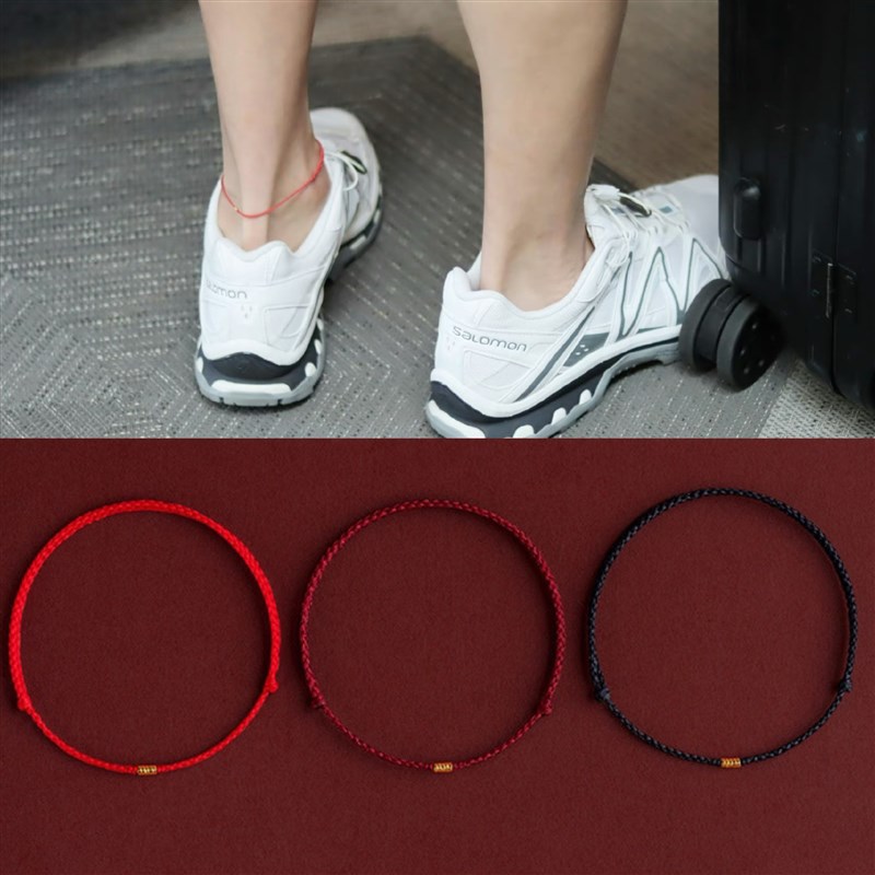 魏大勋同款小红绳l脚链男女生可调节细款手链情侣好运本命年手绳