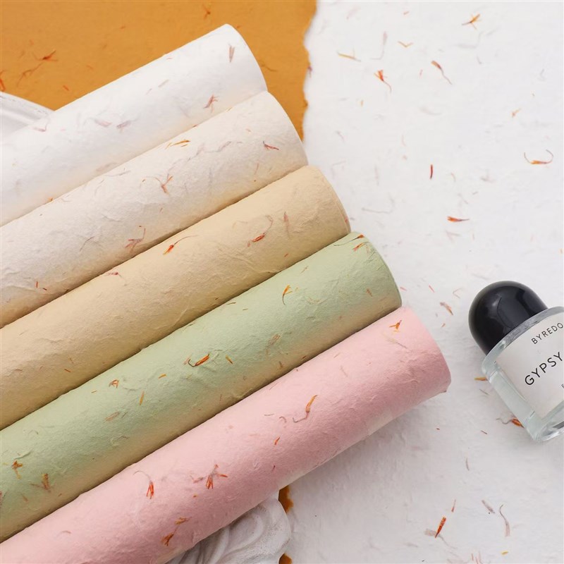 花瓣纸手撕东巴纸彩色花草纸手工花瓣宣纸花艺包装纸干.花瓣手揉