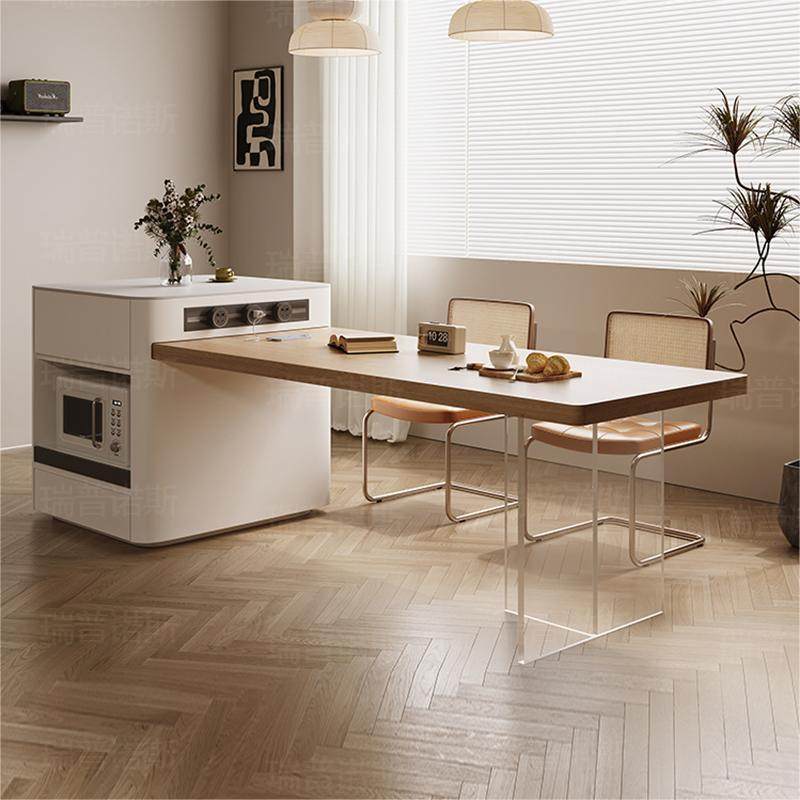 新款岛台餐桌一体可伸缩家用小户型吧台原木风微波炉烤箱中岛台桌,住宅家具,岛台,淘宝优惠券,粉丝福利购,淘宝优惠卷