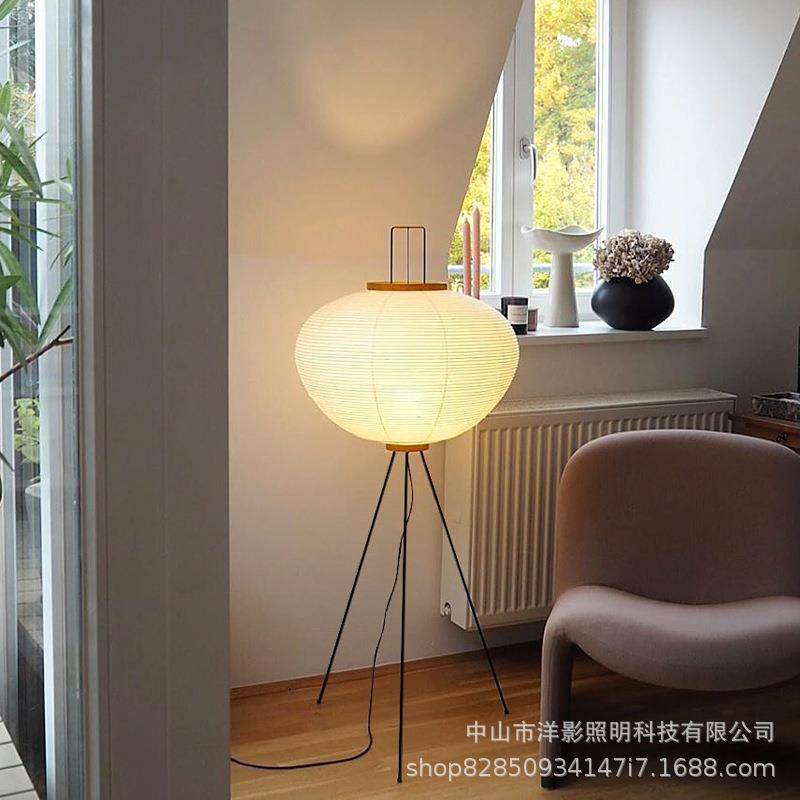 日式简约宣纸灯笼灯侘寂风落地灯客厅卧室复古艺术设计感落地台灯