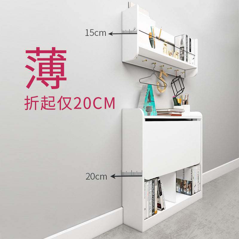 折叠书桌小户型壁挂式挂墙写字角落转角书架电脑伸缩收纳学习