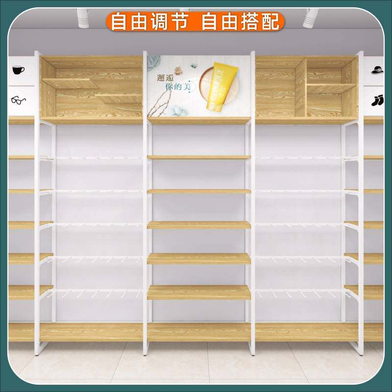 饰品货架展示架精品店货柜层板组合货架单面靠墙高柜带柜源头工厂