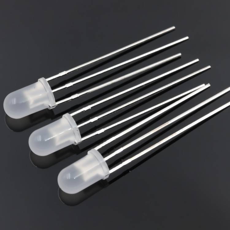 好莱光F5/5MM圆头雾状双色带白共阴共阳直插式LED灯珠厂家定 制