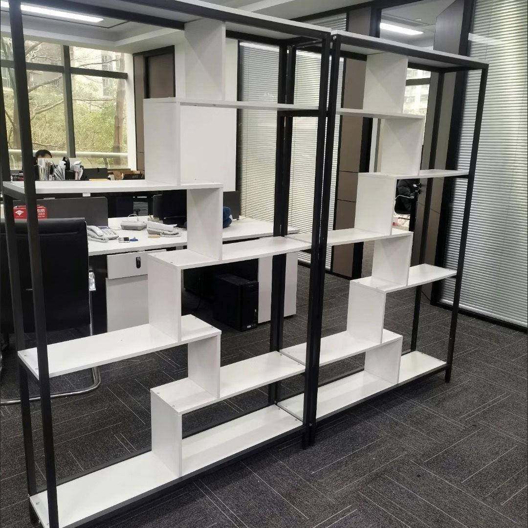 办公室货架书架落地客厅装饰屏风展示架置物架隔断直播背景展示柜