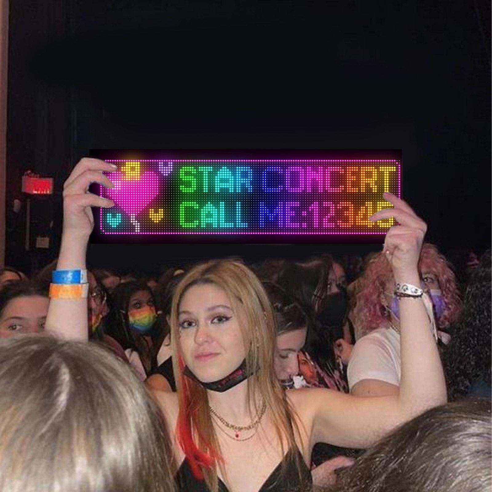 LED广告屏电全彩动RP2448(2显示走门店招牌滚字双排显示器子屏亮