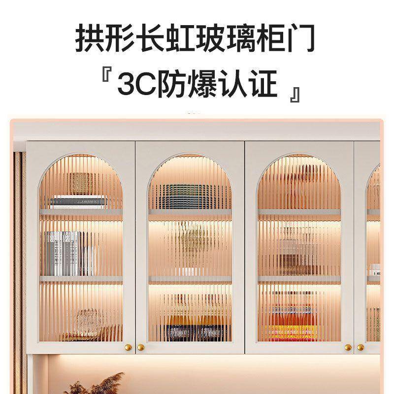 985全实木奶油璃门餐边简茶水酒柜欧式玻小户型客厅餐边约柜靠墙