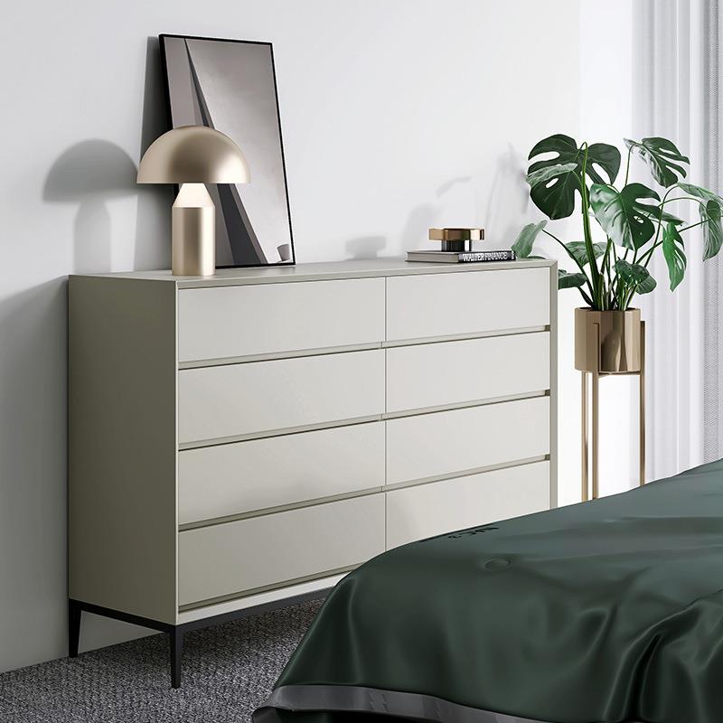 意式极简八斗柜烤漆轻奢现代客厅实木餐边柜卧室床尾收纳抽屉柜子