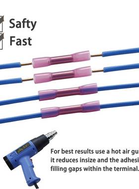 500pcs BHT1.25红色热缩对接线连接器22-18 AWG绝缘防水压接端子