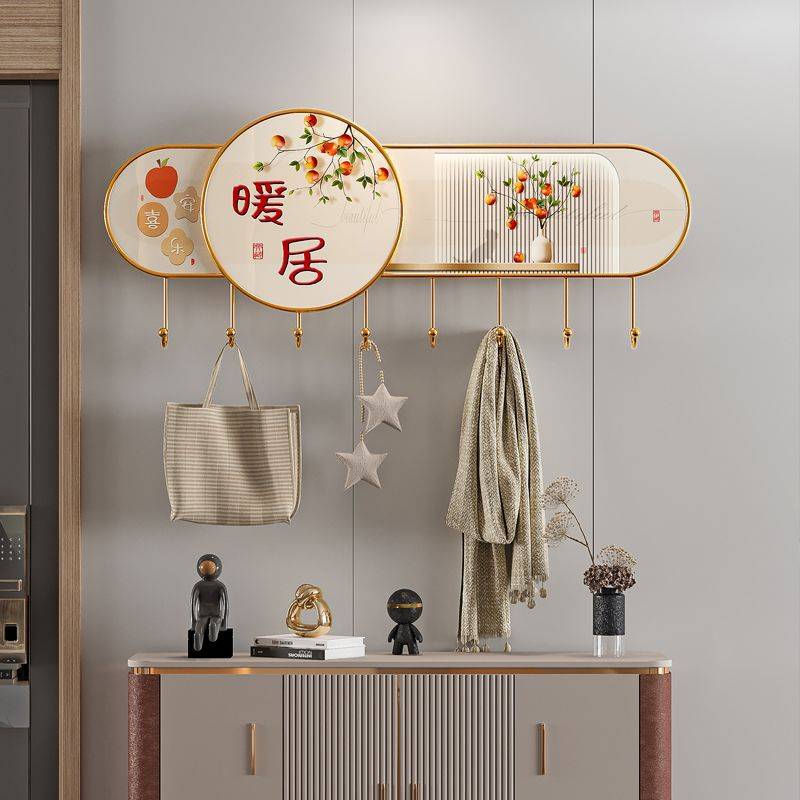 铁艺装饰挂钩进门玄关钥匙玄关挂衣架壁挂墙上创意轻奢入户挂衣钩