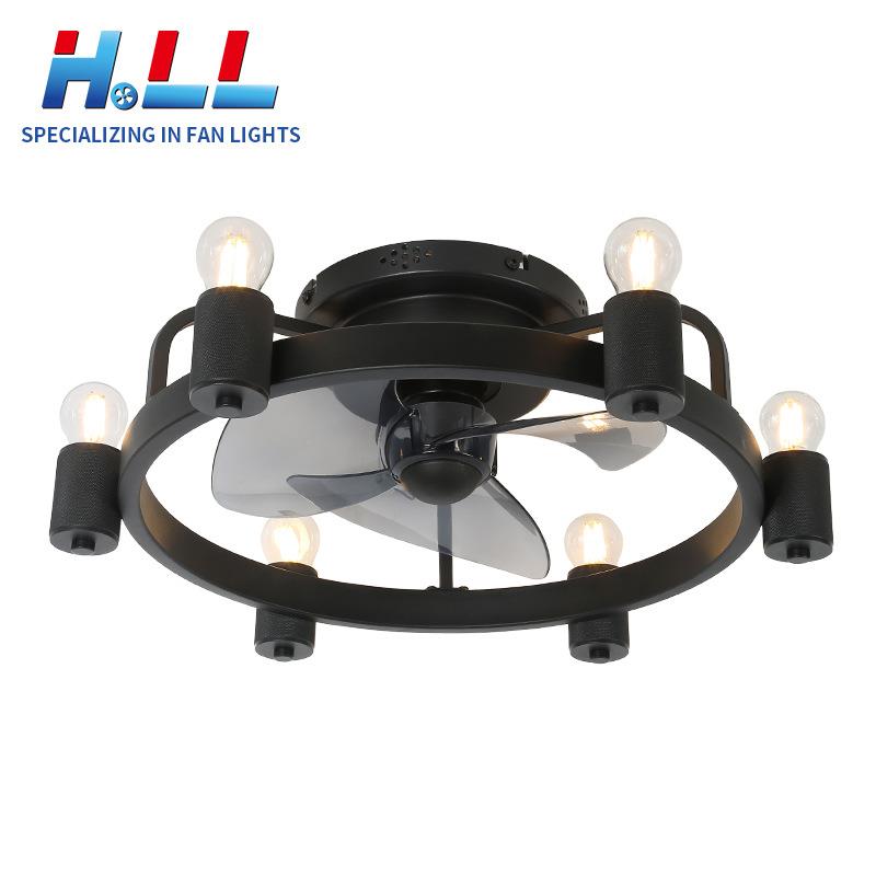 吸顶风扇灯工业风频卧室烛台吊扇灯餐厅极简电扇灯装饰110V风扇灯