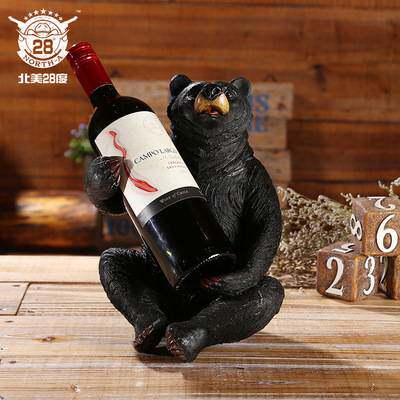 美式复古西部牛仔树脂鹿角酒架酒吧酒庄酒窖摆件人物红酒架装饰品