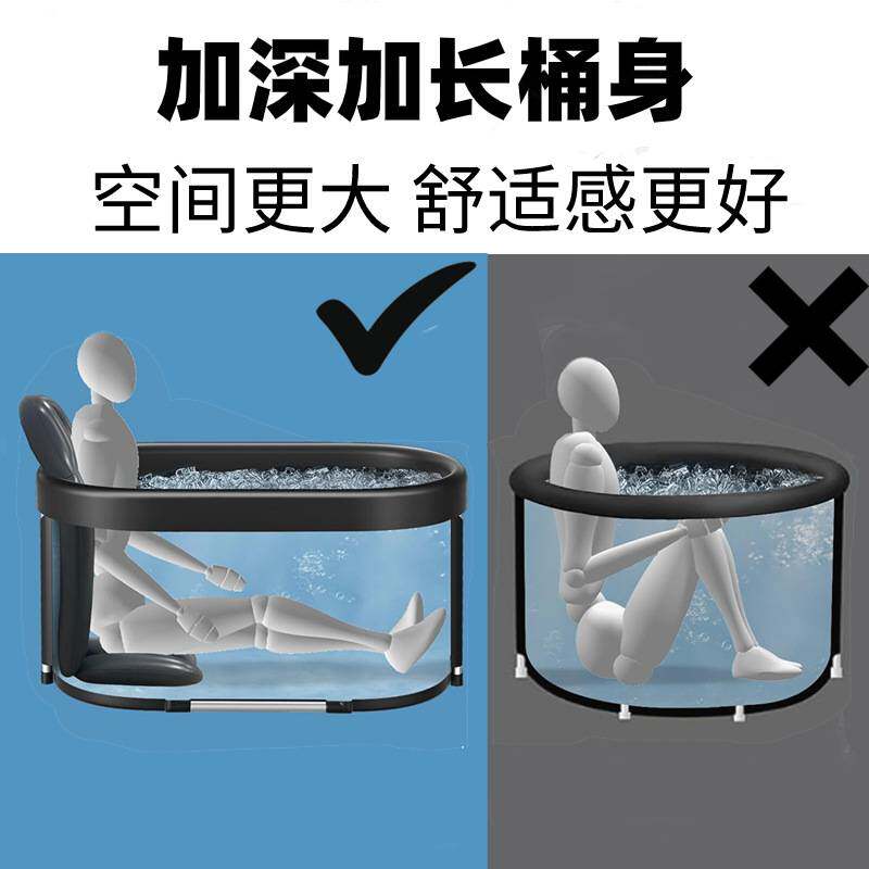 跨境热卖冰浴桶折叠成人泡澡桶家用组装折叠浴缸运动员便携冰浴桶