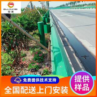 高速公路两波双波形护栏 三波防撞镀锌喷塑波形梁护栏板厂家