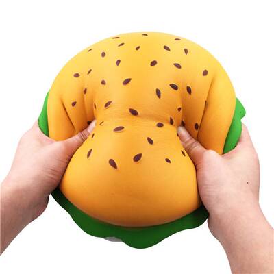 厂家直销慢回弹超大芝麻汉堡新款squishy仿真面包模型减压玩具