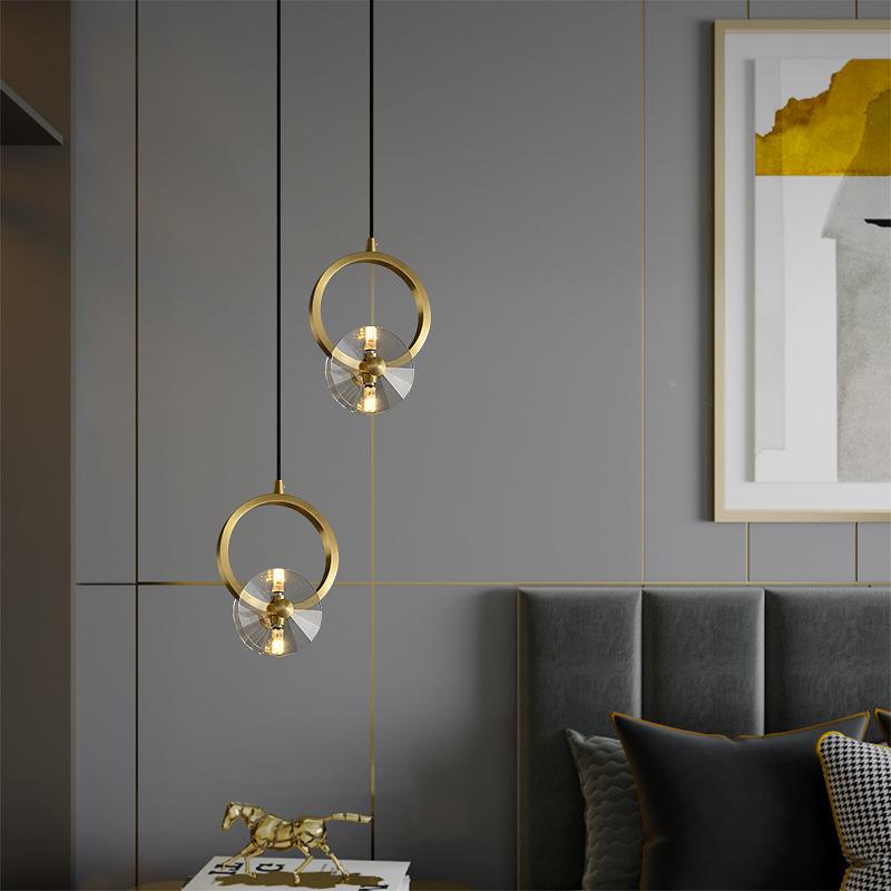 全铜楼梯灯家客厅餐XD108厅书房盘卧室床头创意款水吊灯晶多头用