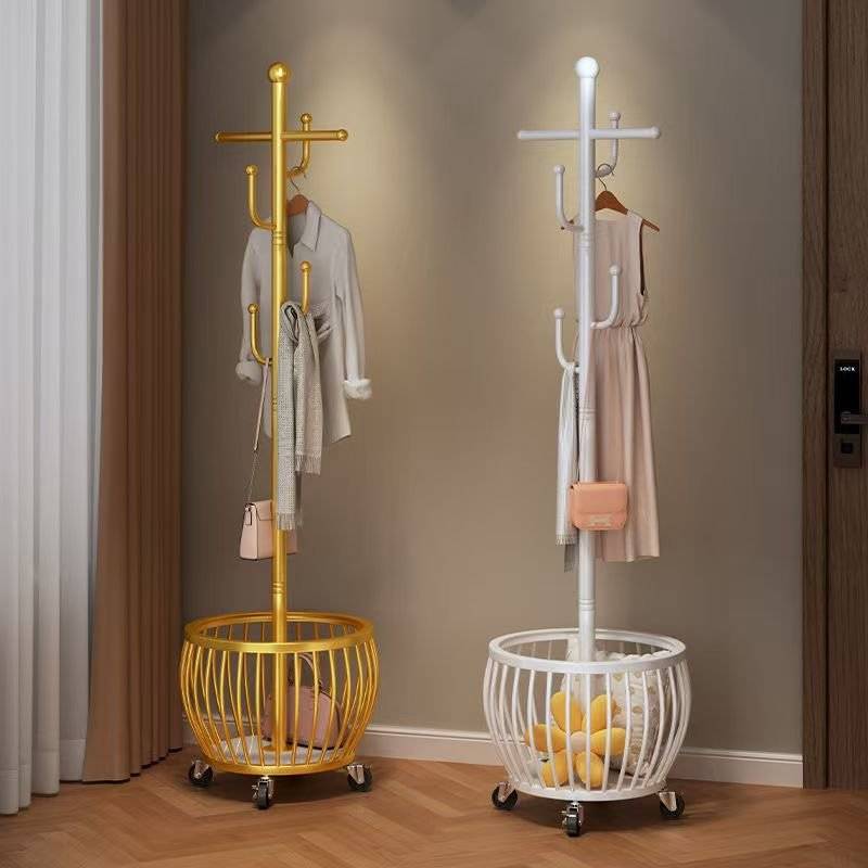 铁艺落地衣帽架家用卧室门口立杆式挂衣服架子简易衣架置物架单杆