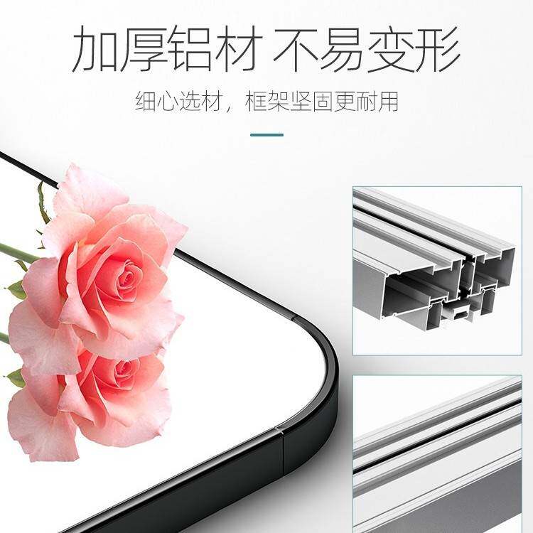 轻奢穿衣镜全身壁挂贴墙家用卧室自粘试衣镜免打孔入户挂墙大镜子