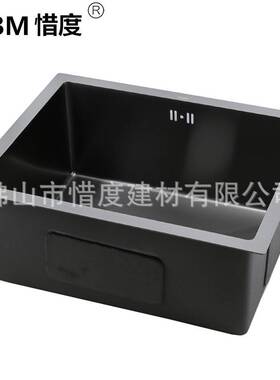 304不锈钢手工水槽单槽纳米60*45黑色S6045N无龙头孔配抽拉龙头