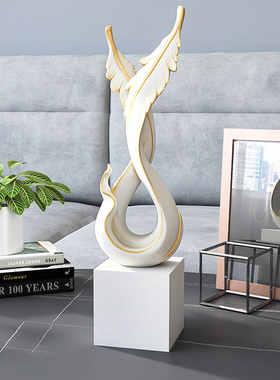 轻奢高档羽毛工艺品摆件家w居装饰品桌面酒柜办公室开业乔迁礼物